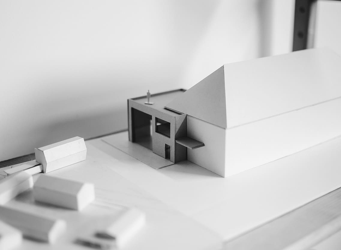 Architekturmodell im Büro von Pöhlmann + Krompass